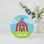 Carnaval de cirque pour enfants Invitations d'anni (Debout devant)
