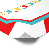 Carnaval de cirque rouge et Turquoise Affiche de b (Coin)