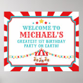 Carnaval de cirque rouge et Turquoise Affiche de b (Devant)