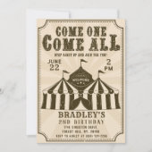 Carnaval de cirque vintage Invitation d'anniversai (Devant)