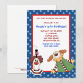 Carnaval de Clown Town Invitation Anniversaire 5x7 (Devant / Derrière)
