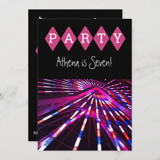 Carnaval de Ferris Wheel Invitation (Devant / Derrière)