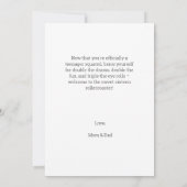 Carnaval de gâteaux : Une carte Sweet 16e annivers (Dos)