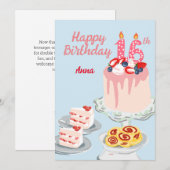 Carnaval de gâteaux : Une carte Sweet 16e annivers (Devant / Derrière)