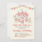 Carnaval des animaux de cirque mignons Invitation  (Devant)