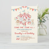 Carnaval des animaux de cirque mignons Invitation  (Debout devant)