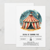 Carnaval Digitale Magische Circus Verjaardag Kaart (Voorkant / Achterkant)