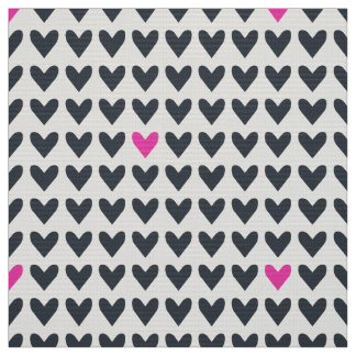 CARNAVAL - Donkergrijze en Hot Pink Valentijn Hear Stof