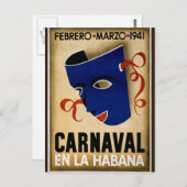 Carnaval Havana Cuba Travel Advertisement Briefkaart (Voorkant / Achterkant)