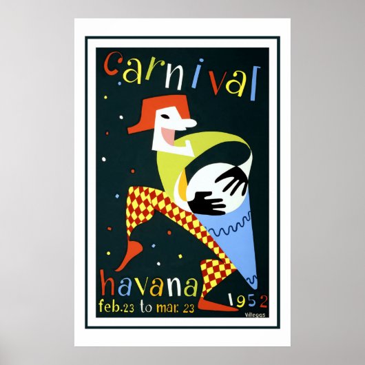 Carnaval in Havana Vintage Travel Poster (Voorkant)