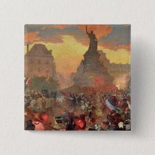 Carnaval in Parijs ter ere van de Russische Vierkante Button 5,1 Cm