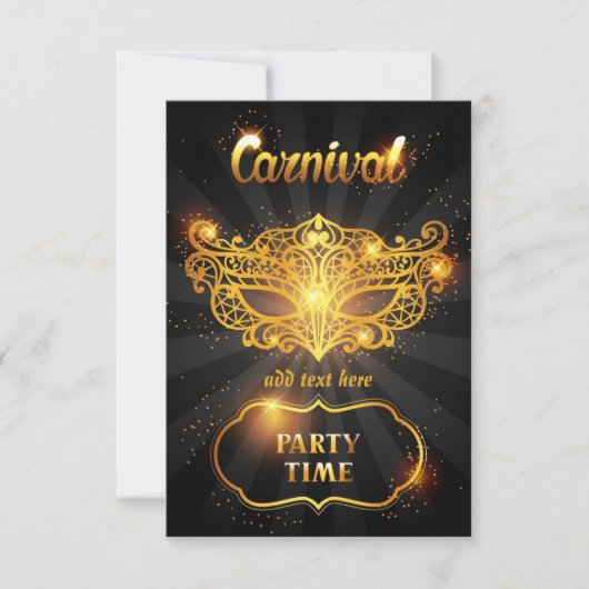 Carnaval Invitation Carte Plat (Devant)