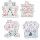 Carnaval Leuke Verjaardag Budget Monogram Sticker (Voorkant)