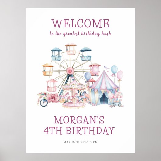 Carnaval Leuke Verjaardag Budget Welkom Poster (Voorkant)