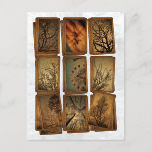 Carnaval, libellen, bomen briefkaart