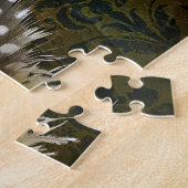 Carnaval Masker-Groene Damask Puzzel (Zijkant)