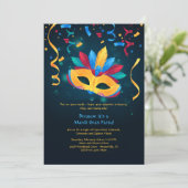 Carnaval Masker Uitnodiging (Staand voorkant)