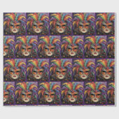 Carnaval Masker Veren Mardi Gras Roll van Cadeaupapier (Vlak)