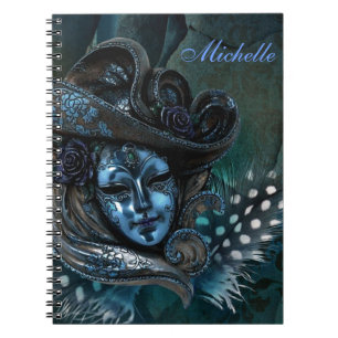 Carnaval Masque bleu Damas Livre de notes