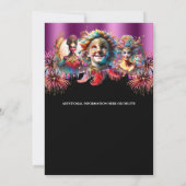 Carnaval nacht circus vuurwerk masquerade paarse kaart (Achterkant)