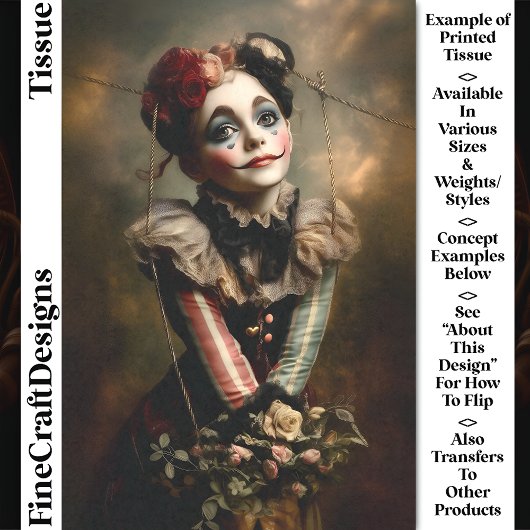 Carnaval Noir Circus Meisje CN4 Decoupage Tissuepapier