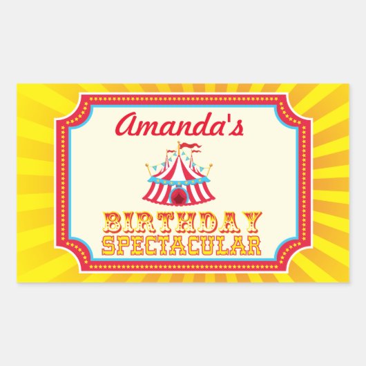 Carnaval of Circus stickers met aangepaste tekst (Voorkant)