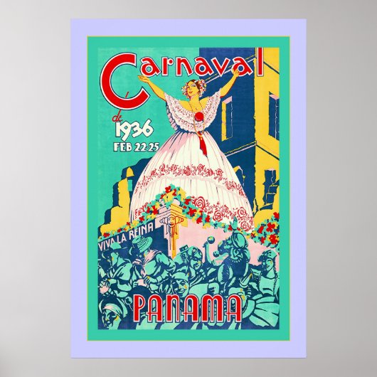 Carnaval ~ Panama ~ Poster Vintage voyage (Devant)