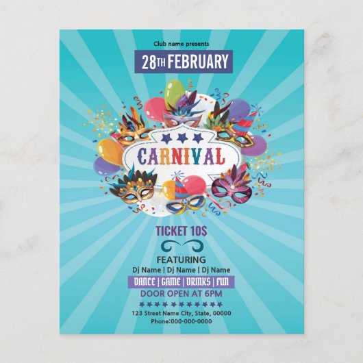 Carnaval Party Flyer (Voorkant)