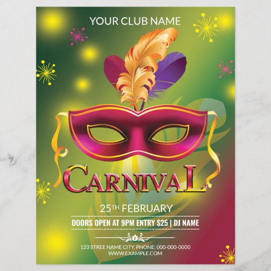 Carnaval Party Flyer (Voorkant)