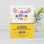 Carnaval Party Flyer-uitnodiging Kaart (Staand voorkant)