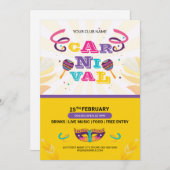 Carnaval Party Flyer-uitnodiging Kaart (Voorkant / Achterkant)