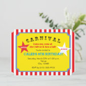 Carnaval rayé Anniversaire Fête Billet Invitation (Debout devant)