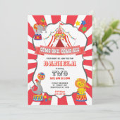 Carnaval Red Circus Invitation d'anniversaire (Debout devant)
