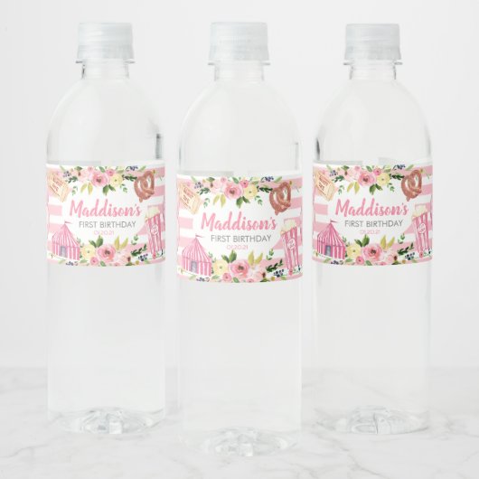 Carnaval rose étiquette d'eau (Bouteilles)