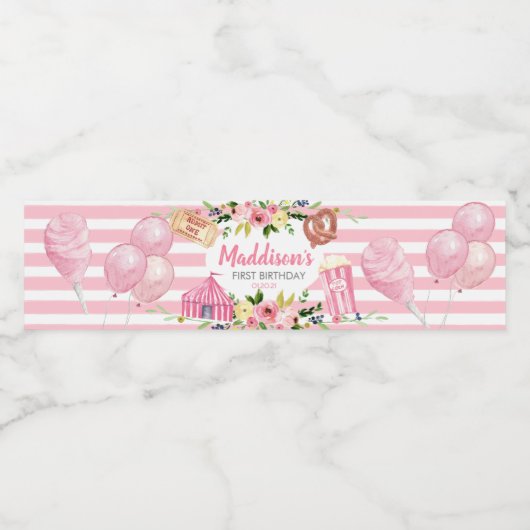 Carnaval rose étiquette d'eau (Étiquettes simples)