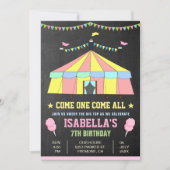 Carnaval rose Filles de cirque Invitation de fête (Devant)