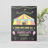 Carnaval rose Filles de cirque Invitation de fête (Debout devant)