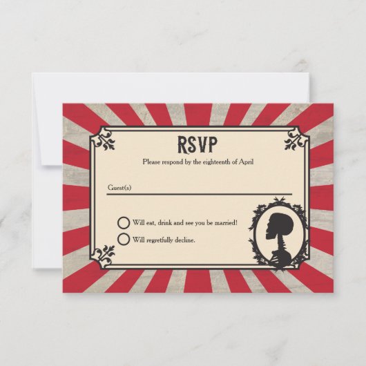 Carnaval Skeleton Skull Steampunk Wedding RSVP (Devant)