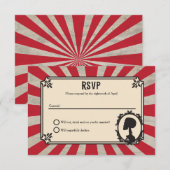 Carnaval Skeleton Skull Steampunk Wedding RSVP (Devant / Derrière)