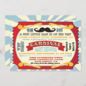 Carnaval snor Baby shower uitnodiging (Voorkant / Achterkant)