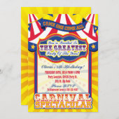 Carnaval Spectaculaire Invitations d'anniversaire (Devant / Derrière)