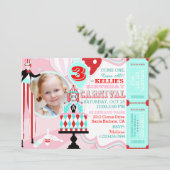 Carnaval Tent Cake verjaardagsuitnodiging Kaart (Staand voorkant)
