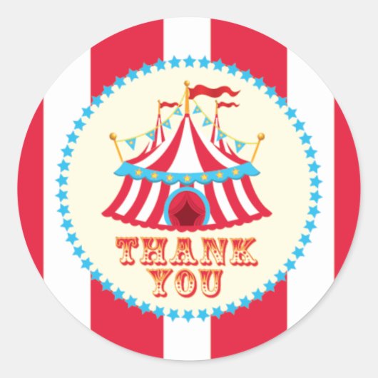 Carnaval, Tente de cirque, Stickers Merci (Devant)