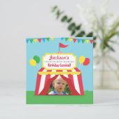 Carnaval Thema Kinderen Verjaardagsfeest Foto Kaart (Staand voorkant)