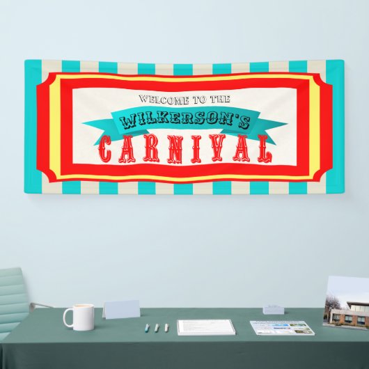 Carnaval Theme Party Classic  aangepaste naam Spandoek (Beurs)