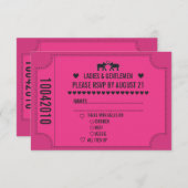 Carnaval Ticket 3.5x5 RSVP Uitnodiging (Voorkant / Achterkant)