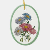 Carnaval van bloemen: China Asters Keramisch Ornament (Achterkant)