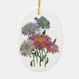 Carnaval van bloemen keramisch ornament