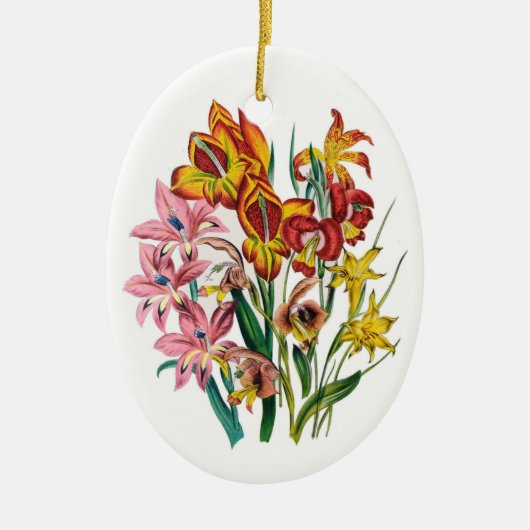 Carnaval van bloemen keramisch ornament (Voorkant)