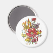 Carnaval van bloemen magneet (Voorkant / Achterkant)